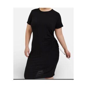 TORRID SUPER SOFT BLACK JERSEY DRAWSTRING SIDE T-SHIRT DRESS